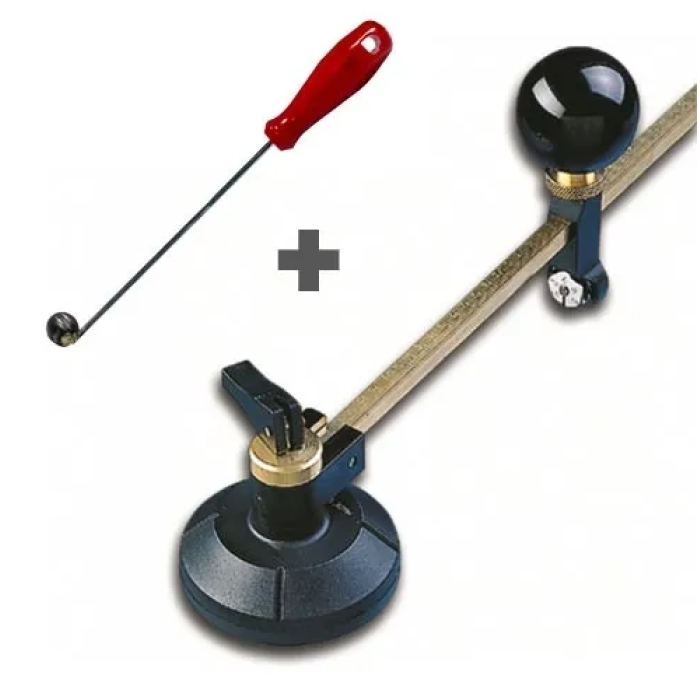 Menfez Açma Seti - Cam Kesme Pergeli 40 Cm + Küre Cam Tokmağı ( Lisinya )