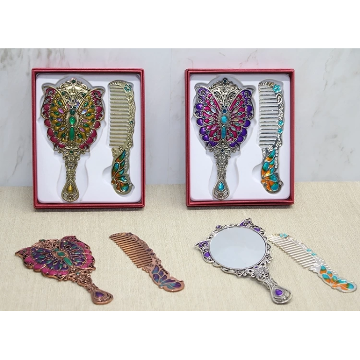 Kelebek Ayna Ve Tarak Seti Küçük Boy Alk4992 ( Lisinya )