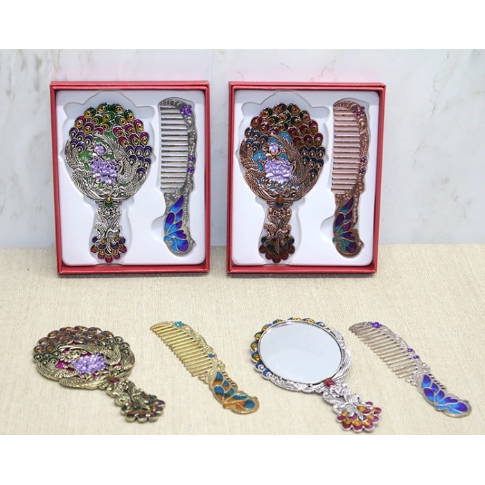 Tavuskuşu Ayna Ve Tarak Seti Küçük Boy Alk4987 ( Lisinya )