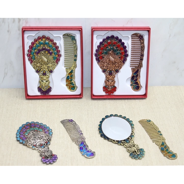 Tavuskuşu Ayna Ve Tarak Seti Küçük Boy Alk4990 ( Lisinya )