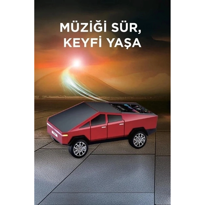 D68 Cyber Model Araba Tasarımlı Bluetooth Hoparlör 15w Güçlü Ses Rgb Led /tws/usb Kırmızı ( Lisinya )