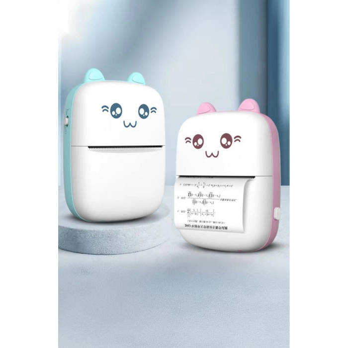 C9 Pembe Mini Yazıcı Taşınabilir Termal Yazıcı Kablosuz Bağlantı Ap Kontrol Cep Yazıcısı ( Lisinya )