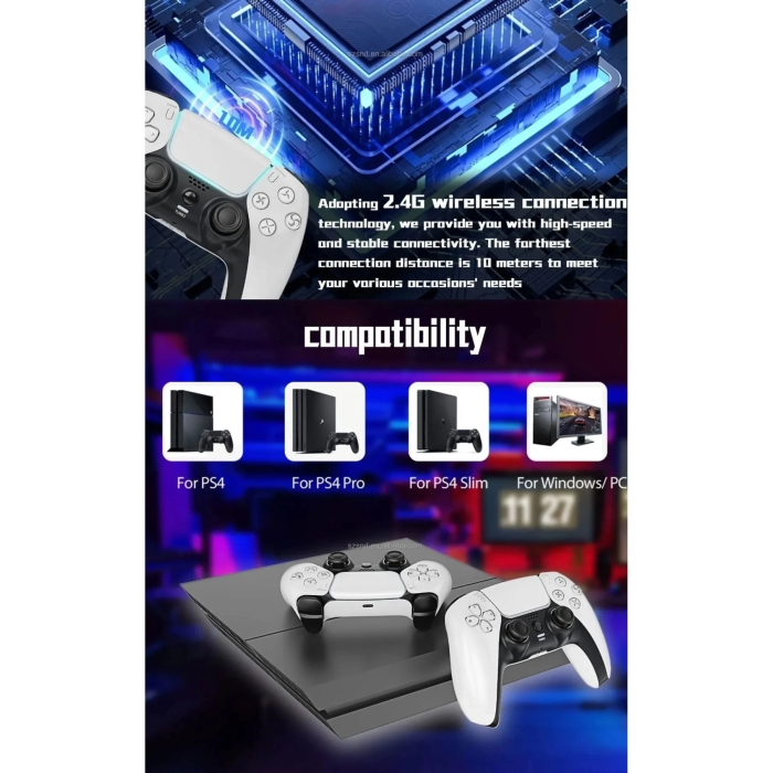 P4 Plus Bluetooth Titreşimli Ps4/ps5 Uyumlu Pc Telefon Joystick Kablosuz Oyun Kolu ( Lisinya )