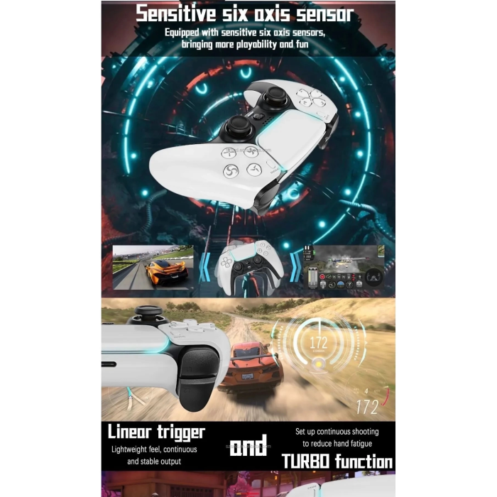 P4 Plus Bluetooth Titreşimli Ps4/ps5 Uyumlu Pc Telefon Joystick Kablosuz Oyun Kolu ( Lisinya )
