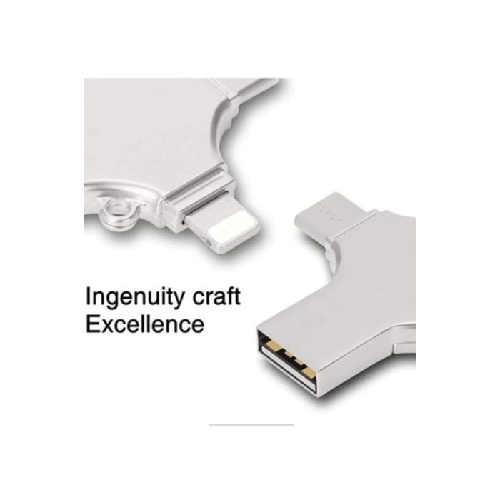 Otg 4in1 Cep Telefonu Çok Fonksiyonlu Usb Flash Bellek 128 Gb Type-c, Micro Sd Ve Kart Okuyucu ( Lisinya )