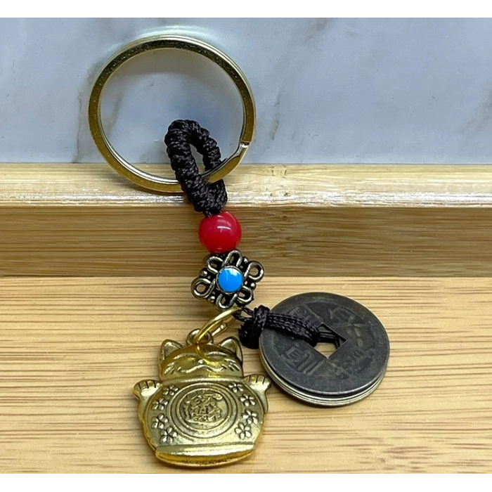 Metal Şans Ve Bereket Kedisi Anahtarlık Alk4453 ( Lisinya )