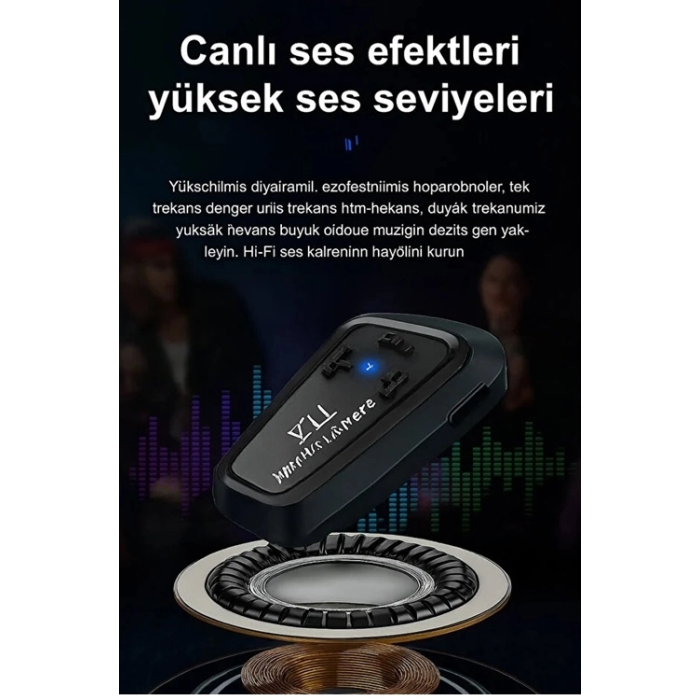 Y11 Bluetooth Kulaklık Mikrofonlu Motosiklet Kulaklığı İntercom Bt 5.3 ( Lisinya )