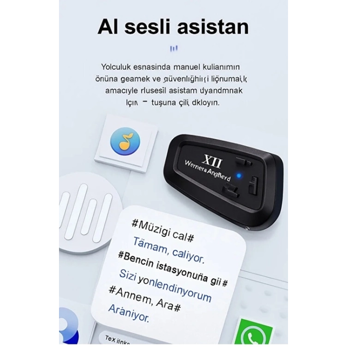 Y11 Bluetooth Kulaklık Mikrofonlu Motosiklet Kulaklığı İntercom Bt 5.3 ( Lisinya )