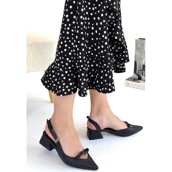 Rewat Siyah Cilt Topuklu Ayakkabı - Lisinya