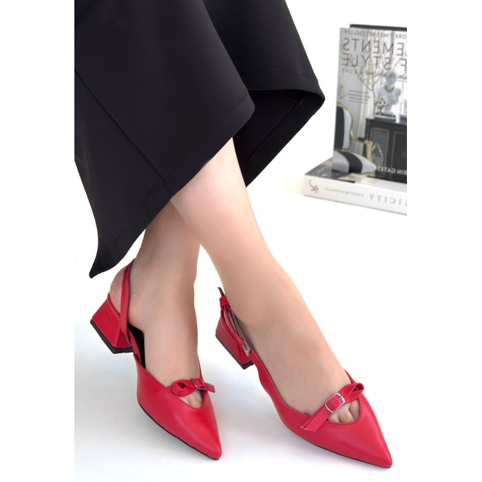 Rewat Kırmızı Cilt Topuklu Ayakkabı - Lisinya