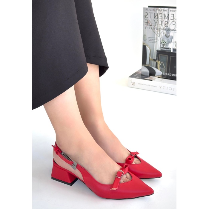 Rewat Kırmızı Cilt Topuklu Ayakkabı - Lisinya
