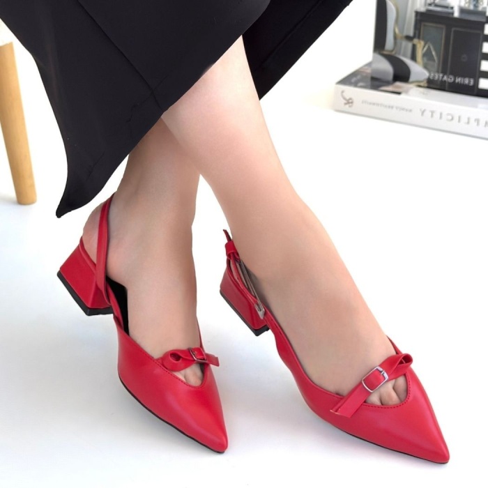 Rewat Kırmızı Cilt Topuklu Ayakkabı - Lisinya