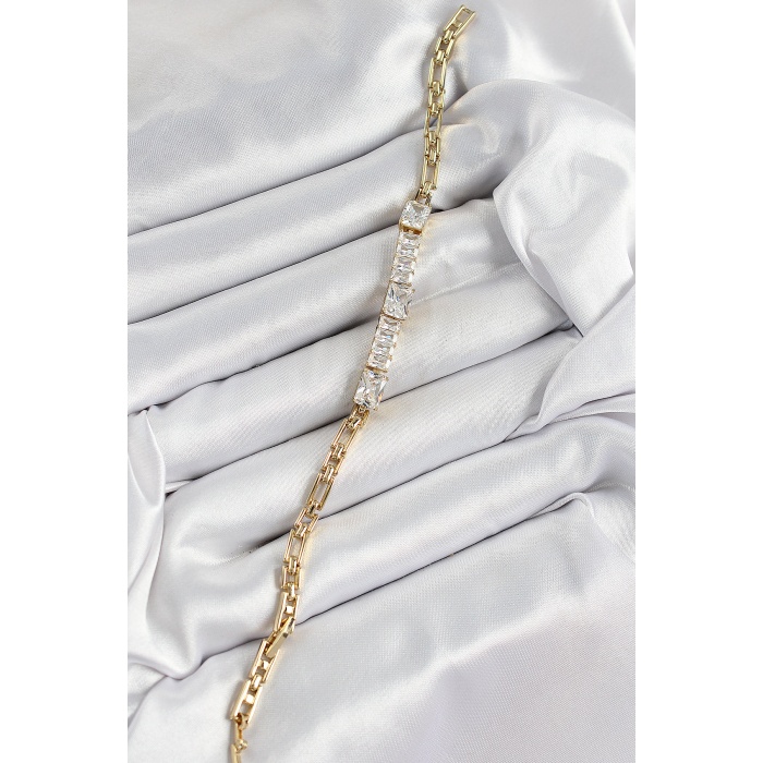 Xuping Pirinç Parçalı Su Yolu Model Gold Renk Kadın Bileklik - Lisinya