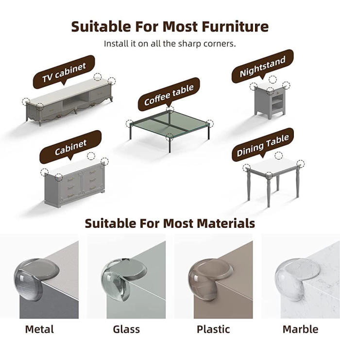 Silikon Şeffaf Masa Kenar , Köşe  Koruması - Lisinya