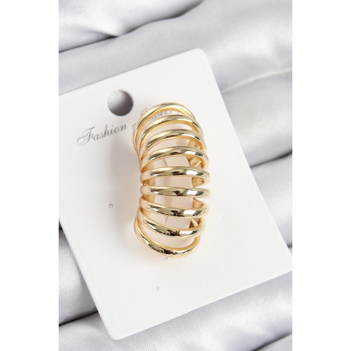 Pirinç Yay Model Gold Renk Sağ Kıkırdak Küpe - Lisinya