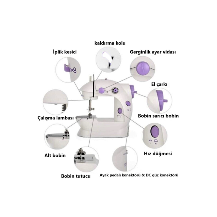 Mini Ev Dikiş Makinesi Pedallı Sewıng Machine ( Lisinya )