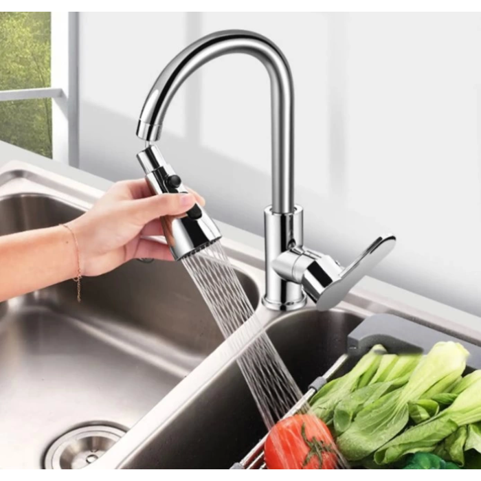 Pratik 3 Fonksiyonlu Metalik Musluk Başlığı ( Lisinya )