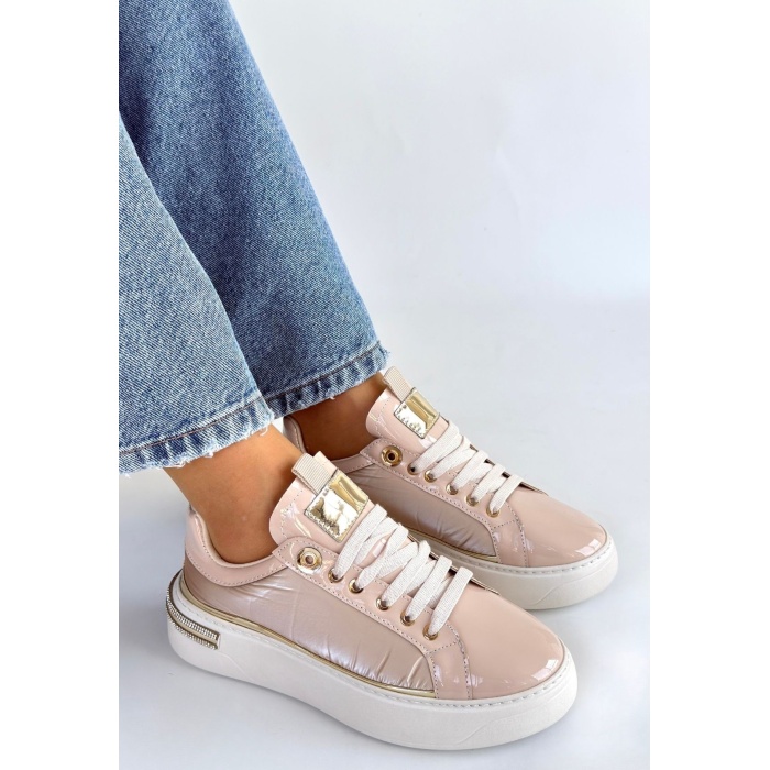 Hley Bej Rugan Paraşüt Detaylı Bağcıklı Spor Ayakkabı - Lisinya