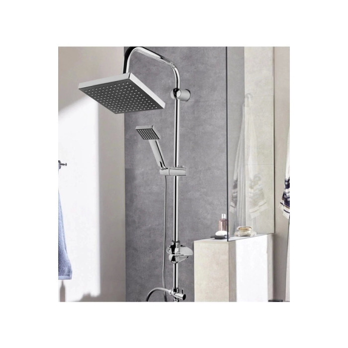 Lisinya Robot Tepe Duş Sistemi Yağmurlama Duş Seti Krom Siyah Kare ( Lisinya )