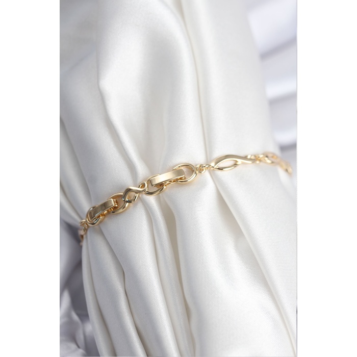 Pirinç VIP Seri Gold Renk Sıralı Damla Model Kadın Bileklik - Lisinya