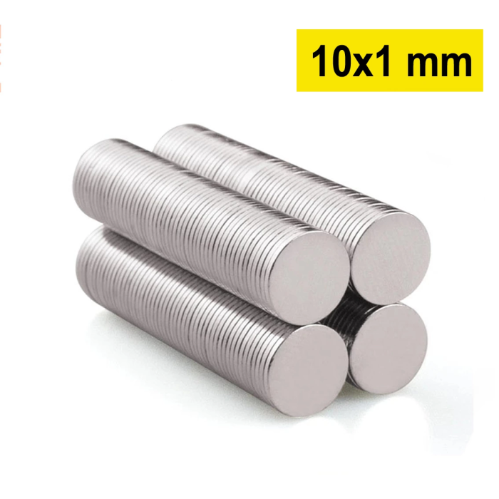 1 Adet 10x1mm Yuvarlak Neodyum Mıknatıs Güçlü Dayanıklı Magnet Nikel Kaplama ( Lisinya )