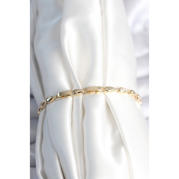 Pirinç Gold Renk Damla Model Kadın Bileklik - Lisinya