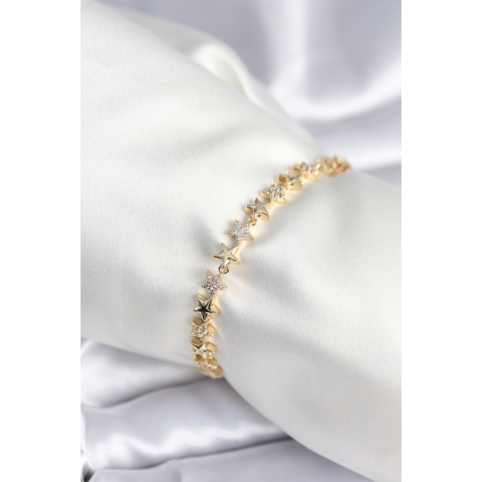 Pirinç Gold Renk Yıldız Model Kadın Bileklik - Lisinya