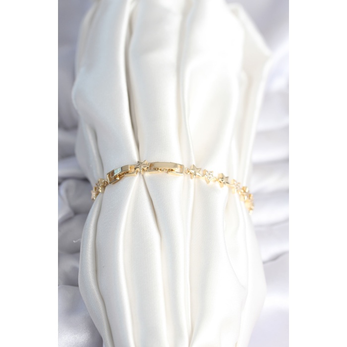 Pirinç Gold Renk Yıldız Model Kadın Bileklik - Lisinya