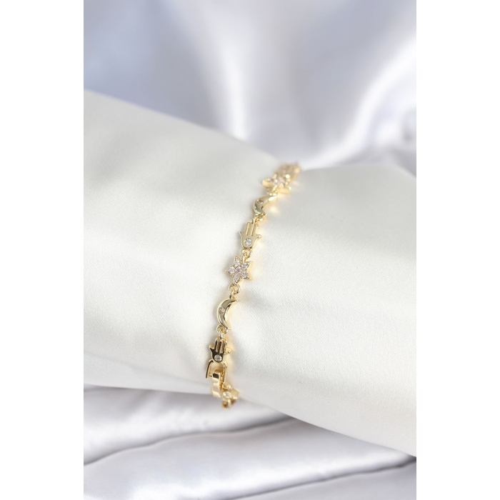 Pirinç Gold Renk Kadın Manifest Bileklik - Lisinya