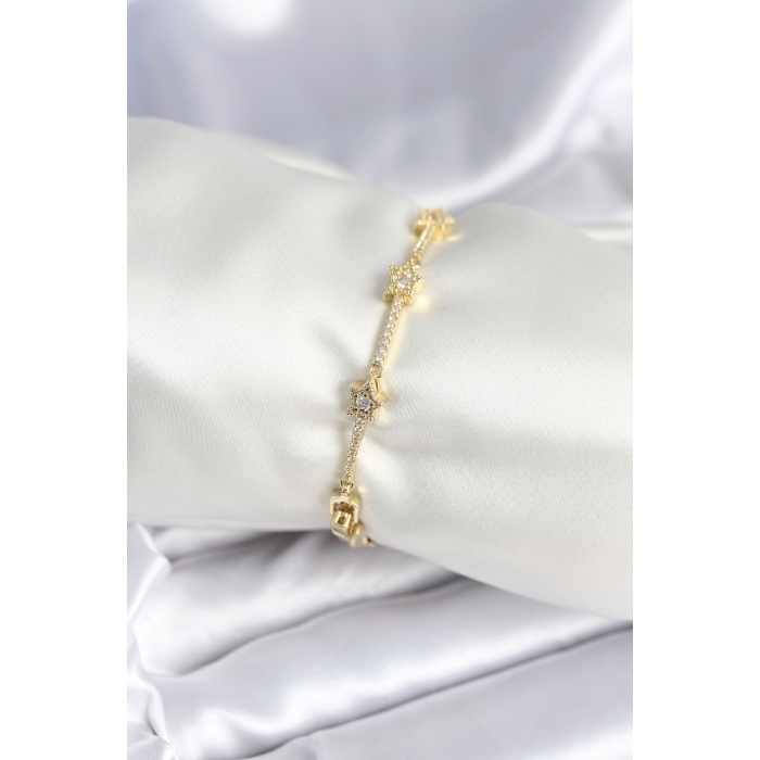 Pirinç Gold Renk Halley Yıldız Model Kadın Bileklik - Lisinya