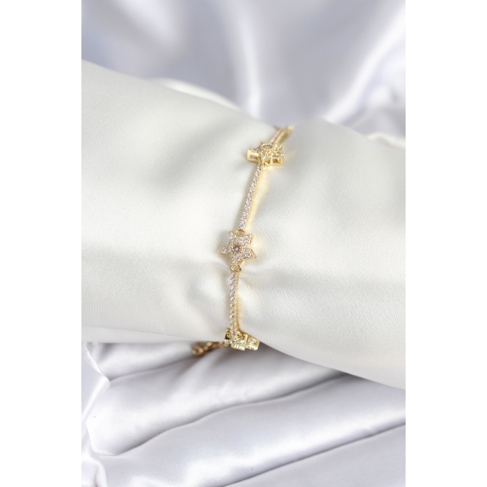 Pirinç Gold Renk Yıldız Model Kadın Bileklik - Lisinya