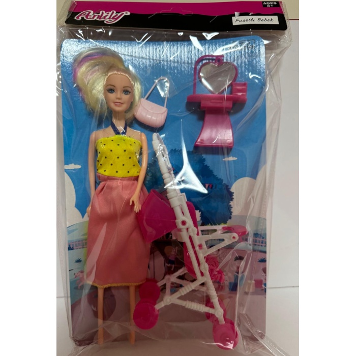 Anlily Dolapli Bebek Oyun Seti Pusetli