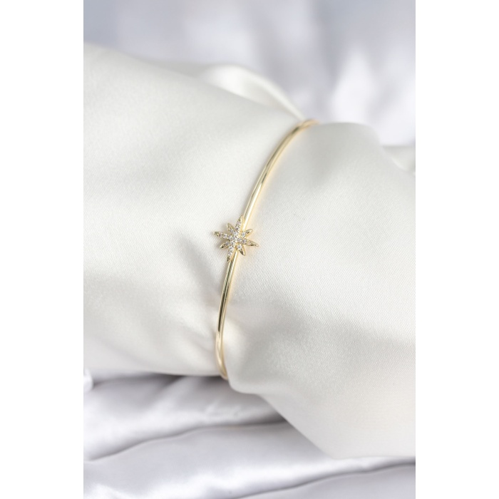 Kutup Yıldızı Figür Pirinç Gold Renk Kadın Bileklik - Lisinya