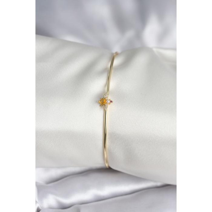 Sinek Figürlü Gold Renk Pirinç Kadın Bileklik - Lisinya