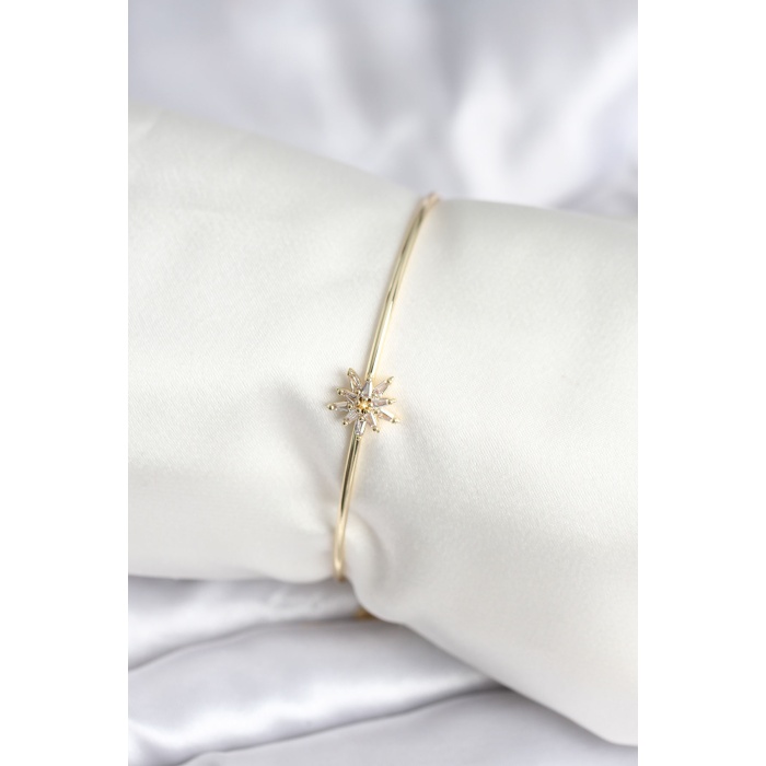 Yıldız Figürlü Gold Renk Pirinç Kadın Bileklik - Lisinya