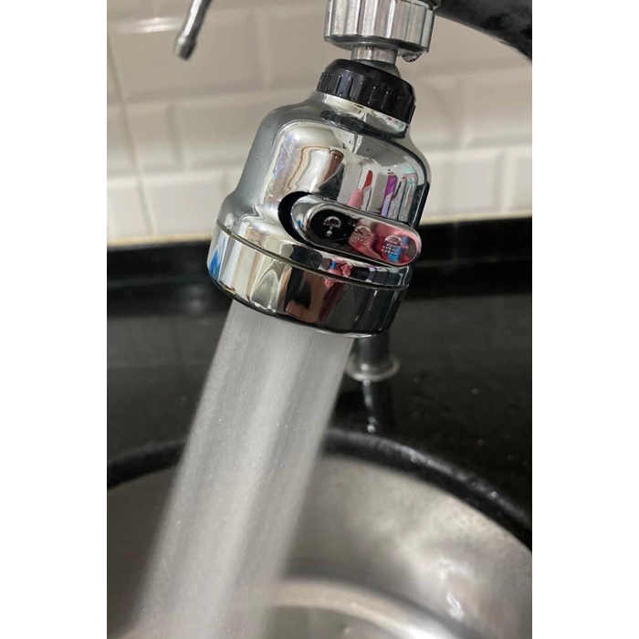 Krom 3 Fonksiyonlu Mutfak Lavabo Başlığı 360 Derece Döner Musluk Ucu ( Lisinya )