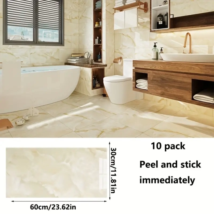 Sarı Mermer Desenli Alüminyum Plastik Duvar Sticker ( Lisinya )