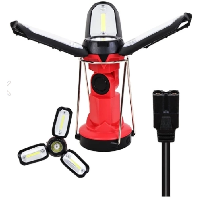 P-8801 Şarjlı Katlanabilir 3xcob Led+ 3w Led Çok Fonksiyonlu Kamp Feneri ( Lisinya )