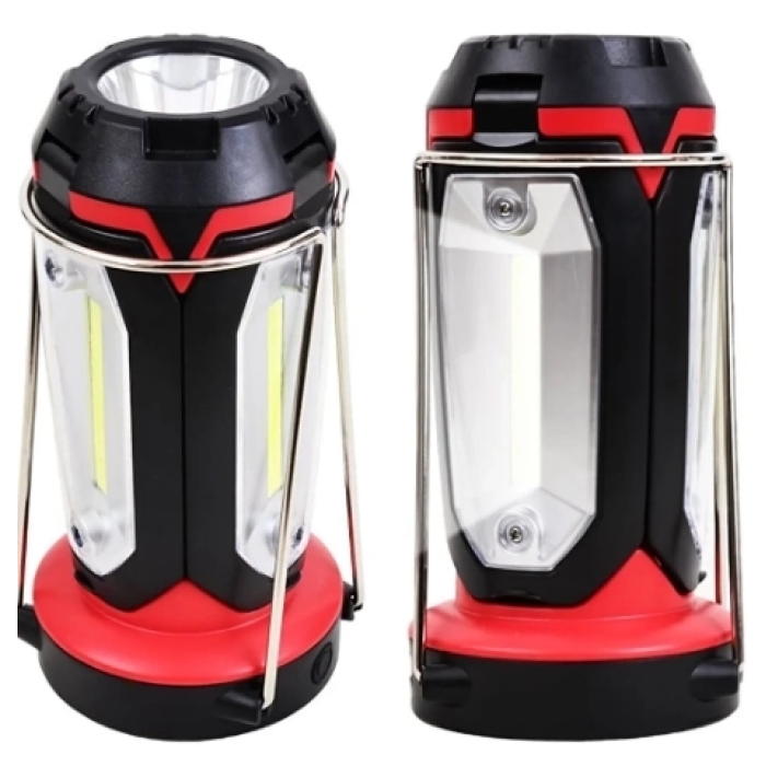 P-8801 Şarjlı Katlanabilir 3xcob Led+ 3w Led Çok Fonksiyonlu Kamp Feneri ( Lisinya )