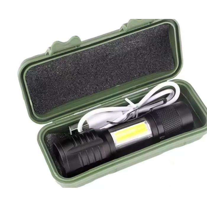 Wison Ws-5454 Taktik El Feneri Usb Şarj Edilebilir Kamp Feneri Cob Zumlanabilir Mini Taşınabilir El Feneri ( Lisinya )