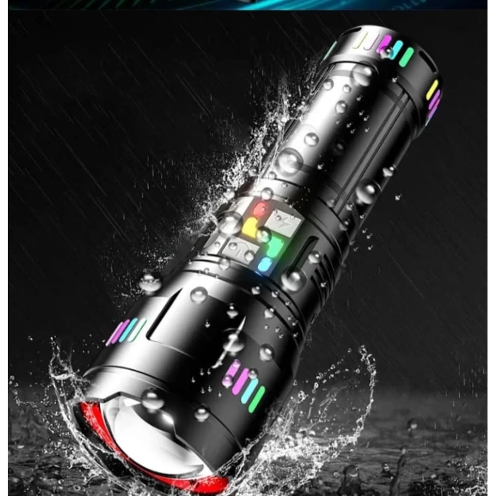 Pro F-3002 Alüminyum Tg Led Gece Şeritli Type-c Şarjlı El Feneri ( Lisinya )