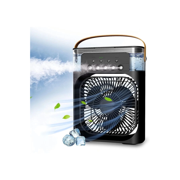 Taşınabilir Işıklı 5 Spreyli Vantilatör Buzlu Buharlı Vantilatör Mini Fan Nemlendirici ( Lisinya )