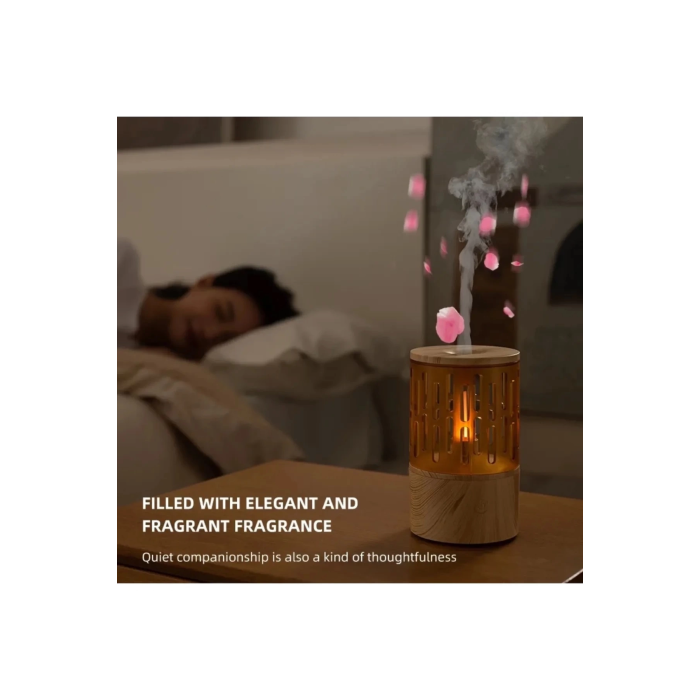 Mum Işığı Görünümlü Taşınabilir 125ml Kapasiteli Işıklı Aroma Yayıcı Hava Nemlendirici ( Lisinya )