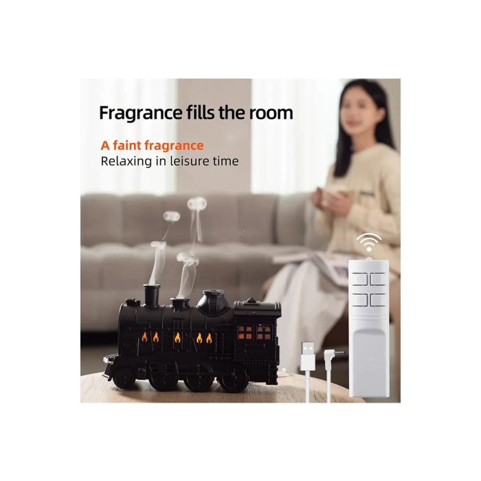 Tren Şeklinde Buharlı Oda Hava Nemlendirici Işık Buhar Makinesi Kumandalı ( Lisinya )