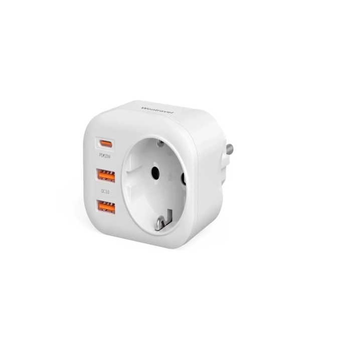 Ac-115 2500w 3.4a 2usb 1type-c 1soket Akım Korumalı Şarj Adaptörü Priz Çoğaltıcı ( Lisinya )