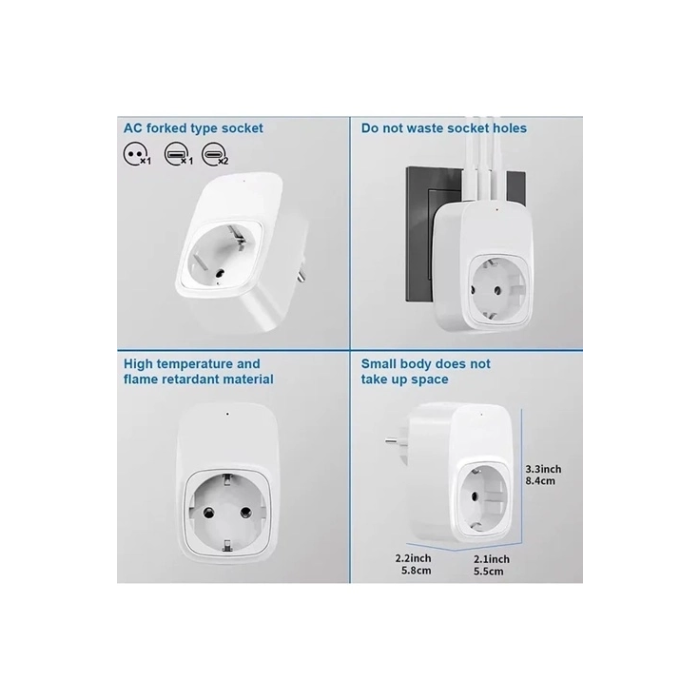 Tekli Yüksek Voltaj Korumalı Duvar Prizi 2x Type-c 1x Usb Çıkışlı Priz Grup Priz Çoğaltıcı Siyah ( Lisinya )