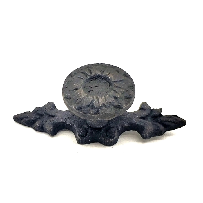 Antika Tarz Dekoratif Pirinç Çiçek Düğme - 20x53 Mm, Oksit ( Lisinya )