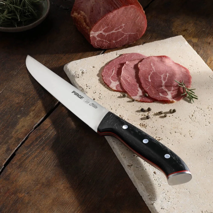 32103 Elite Kurban, Kasap Bıçağı 19 Cm - Kahverengi Perçinli Kompozit Sap ( Lisinya )