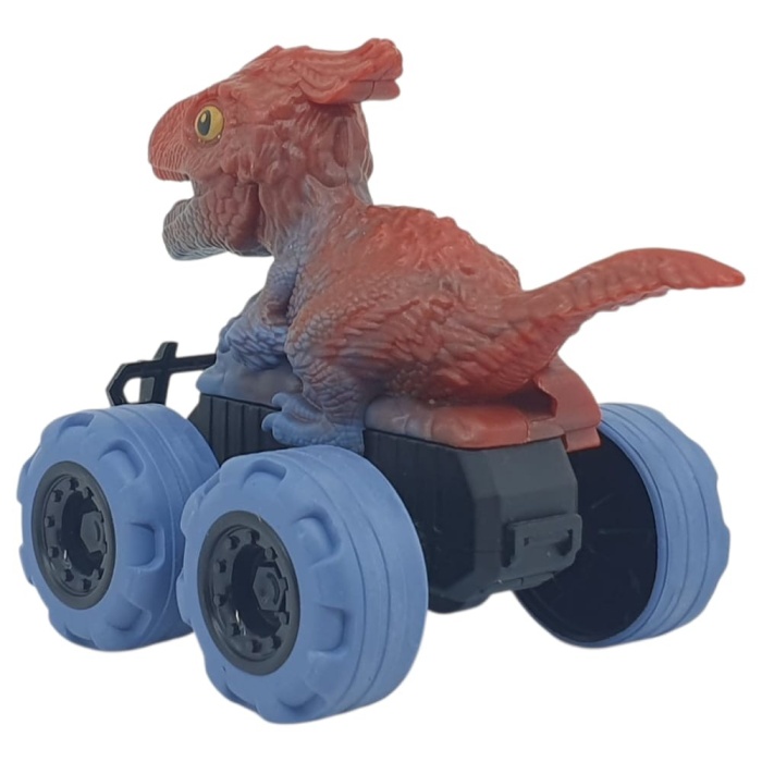 Sürtmeli Dinazor Arabalar 12 cm - H-20 - Parasaurolophus - Mavi (Lisinya)