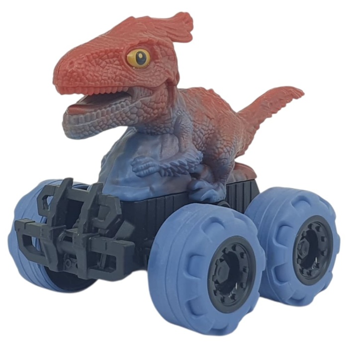 Sürtmeli Dinazor Arabalar 12 cm - H-20 - Parasaurolophus - Mavi (Lisinya)